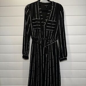 Who What Wear Black and White Midi Dress